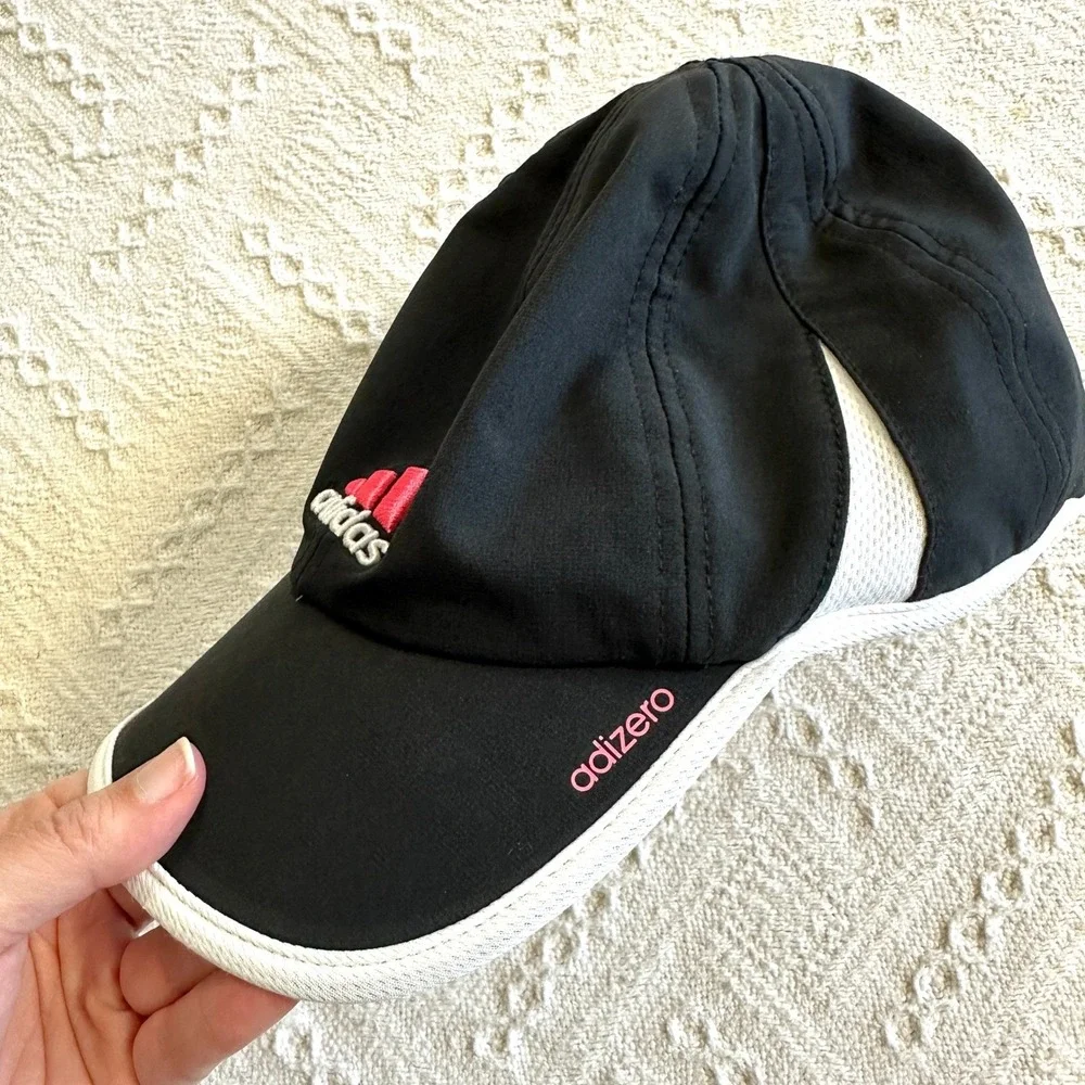 Adidas Adizero Running Hat Black Pink Performance Adjustable Cap‎ OSFA